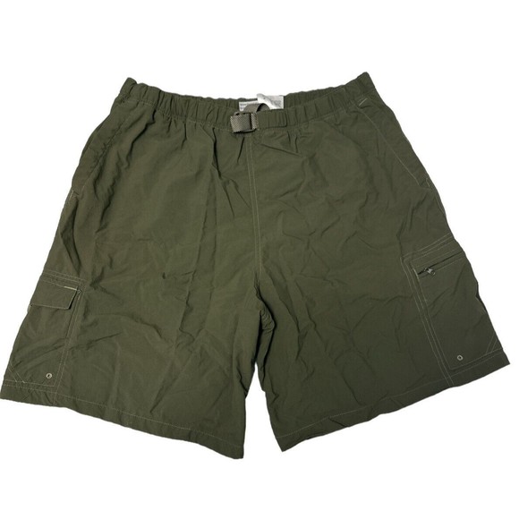 Columbia Men's Green 5 Pocket W Belt Packable 8 In Inseam W Mesh Liner Sz XL EUC - Picture 1 of 5
